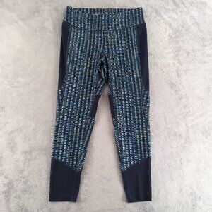 Athletic Works Pants Womens Large Blue Patterned Dri-More Stretch Leggings Gym
